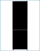 PowerPoint 60/40 Frost Free Fridge Freezer Black Glass Door P65555FFM2GLB