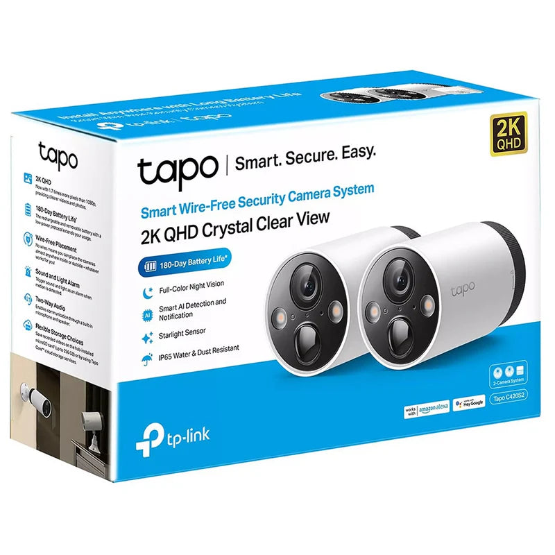 TP Link Tapo Smart Wire-Free Security Camera System (2-Camera) C420S2