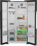 Beko Freestanding American Style Fridge Freezer with NeoFrost™ Black Steel | ASL1442VPZ