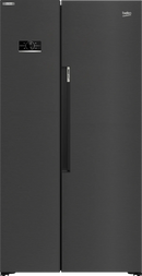 Beko Freestanding American Style Fridge Freezer with NeoFrost™ Black Steel | ASL1442VPZ