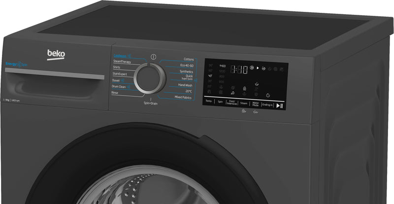 Beko Freestanding 9kg 1400rpm Washing Machine with EnergySpin and IronFast