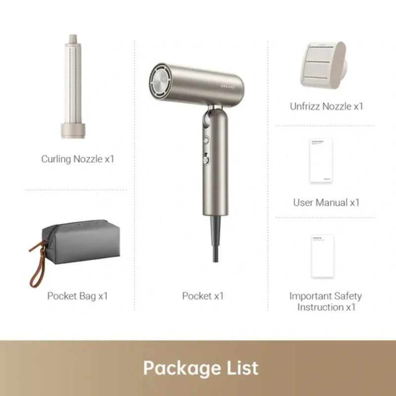 Dreame Pocket High-Speed Foldable Hair Dryer | Pocket | AHD51-GOLD