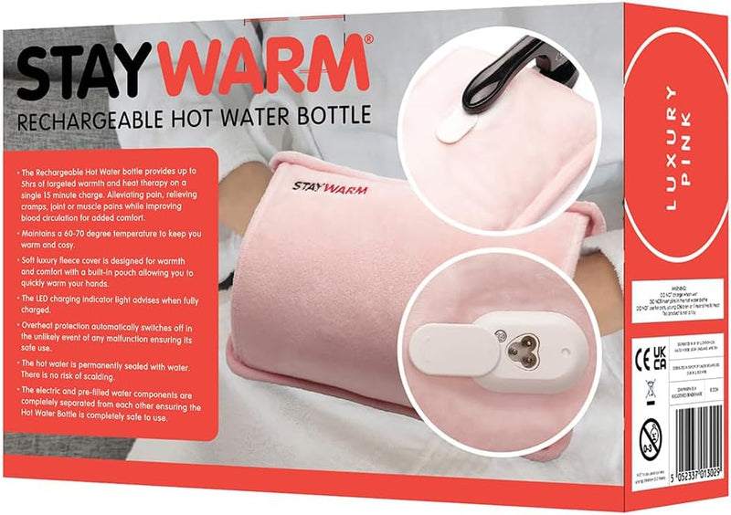 StayWarm Rechargeable Hot Water Bottle - Pink | F2881PK