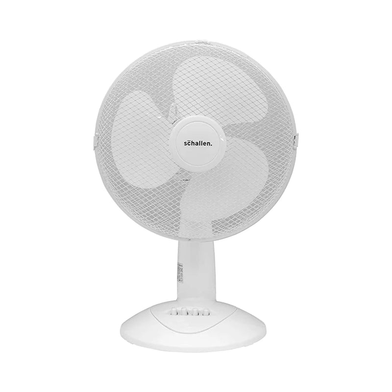 Schallen 12" (30CM) WHITE OSCILLATING DESKTOP FAN SCH7016