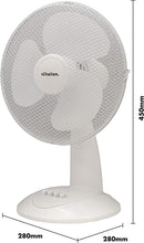 Schallen 12" (30CM) WHITE OSCILLATING DESKTOP FAN SCH7016