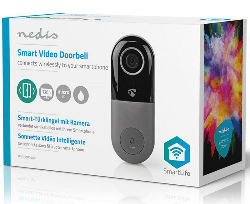 Nedis Wi-Fi Smart Video Doorbell | App Control | microSD Slot | HD 720p